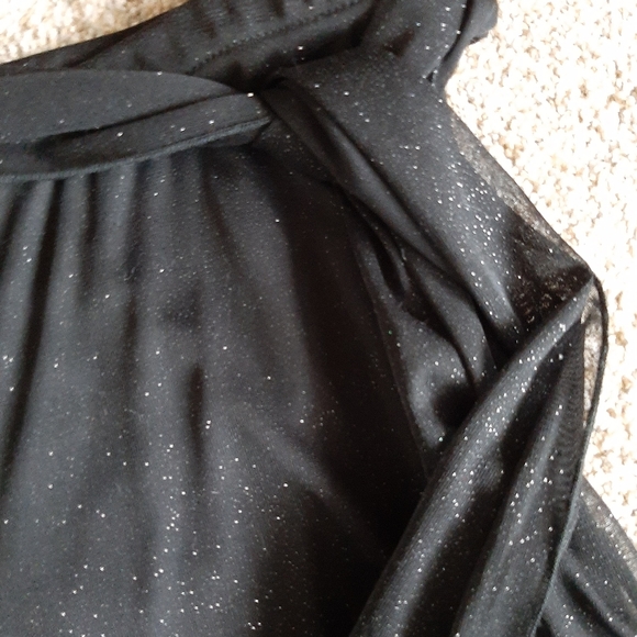 ONYX NITE - Black Flowy Sparkly Palazzo - Size: L - Picture 6 of 16